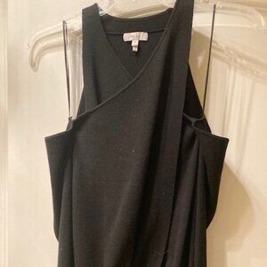 Reiss black cold shoulder wrap sweater